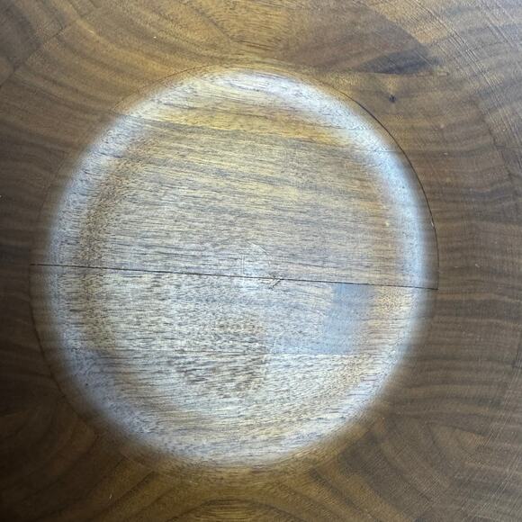Vintage Solid Burl Walnut Serving Decorative Bowl Billings Missouri - Picture 9 of 10